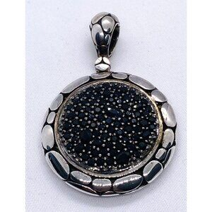 John Hardy Black Stone Lava Kali Pendant Enhancer Sterling Silver 925